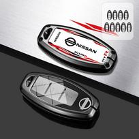 For Infiniti Nissan Altima Maxima Murano Rogue Sentra 370z Leather TPU Car 4Button Key Case Cover Keychain Protector Accessories XX555