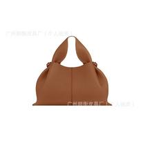 Polene Number Nine Cloud Leather Tote Bag - Small Crossbody Handbag Women Daily Use 22x12.5x14cm brown
