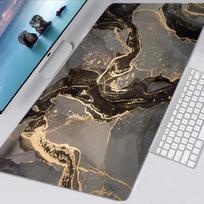 Ocean Blue Marble Pattern Desk Mat Waterproof Nonslip Extended Mouse Pad 30x80x0.2cm