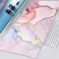 Ocean Blue Marble Pattern Desk Mat Waterproof Nonslip Extended Mouse Pad 30x80x0.2cm