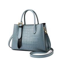 Famous Brand 2021 Designer Genuine Leather Women Tote Bags Luxury Shoulder Bags Crocodile Purses Cow Leather Handbags Colors gray