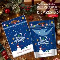 50Pcs Resealable Clear Christmas Zip Lock Bags With Handles Tear Resistant Xmas Party Candy Snack Pouches for Holiday Travel Use C