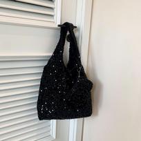 Purse Sequin Tote Bag Shiny Silver Shoulder Bag Fashion Hobo Bag  Shopping gray