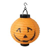 DIY Folding Paper Lanterns With Handle Handmade Hanging Pumpkin Lantern with LED Light Luminous Ghost Festival Lantern Children