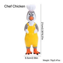 Screaming Latex Rubber Chicken Durable Soft Rubber Dog Latex Squeaky Toy Charming Pet Squawkers for Small Medium Dogs 1 Chef Chicken