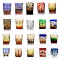 Edo Kiriko Crystal Whiskey Glass - Clearance Handmade Red Wine Tall Stem Baijiu Glass beige