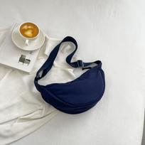 Handbag Single Shoulder Bags Underarm Bag Canvas Dumpling Bag Trendy Half-moon Bag  Girls tamsiai mėlyna spalva