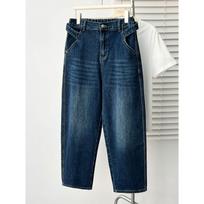 Plus Size Women Boyfriend Style Denim Harem Carrot Casual Pants 38 mėlyna
