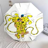 Marsupilami pattern, automatic folding umbrella, portable and foldable design, 8 ribs, a Christmas or birthday gift. nan yellow
