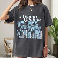Ariana Grande Tour Shirt, Vintage Concert Tee, Ariana Grande Eras T-Shirt, Retro Pop Graphic Tee, Comfort Colors 1717 Fan Gift 100 gray