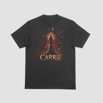 Carrie Distressed Acid Washed Black T-Shirt Cult Horror Movie Tee 150 brown