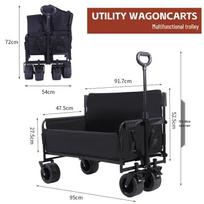 Portable Dual-Use Picnic Camping Trolley Sofa: Convertible Seat and Lounge for Outdoor Use black