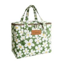 Oxford Fabric Lunch Bag Large Capacity Thermal Tote Square Design Food Carrier  Office