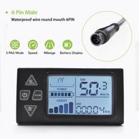 S861 Mountain Electric Bicycle Assembly Parts Waterproof 24V/36V/48V Wired Bicycle Speedometer Bike Computer Ebike Accessories2 6 PIN China Mainland black