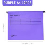 A4/FC PP Hanging File Folders with Plastic Hooks – Suspended Type Quick Labor Folder, Multi-, Home Office Document Storage purple