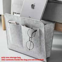 Felt Bedside Storage Bag With Multipurpose Pouch For Bedroom Organization