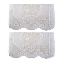 Dust Resistant Furniture Cover White Lace Armrest Chair Cover, Retro Couch Arm Embroidered Soft Polyester Blend Throw Protector for Back Sofa 2pcs B