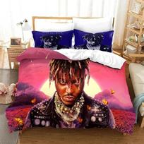 3D Rapper Juice Wrld 999 Bedding Set comforter bedding sets Pillowcase Quilt Cover Children's Room Bedding Set Luxury Birthday EU Single 135x200cm black