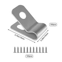 100 Pieces Bent Fence-Wire Mounting Clip Compact Fence with Screws gray