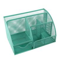 Metal Mesh Desk Organizer Multi-functional Desktop Office Organizer  School Office žalia