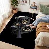 Grim Reaper Gun Living Room Non-Slip Area Rug Soft Carpet for Bedroom Game Playroom Sofa Office Home Decor Doormat Christmas Gift C921123 40cmx60cm gray