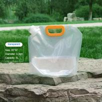 1/2.5/5/10L Foldable Water Bag Outdoor Camping Hiking Large Capacity Thickened Portable Water Storage Container 5L-Transparent gray