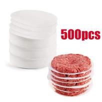 50/100/200/500 VNT Vienkartinės Mėsainių Kotleto Atskyrimo Pagalvėlės 11cm Apvalios Mėsainių Maisto Pagalvėlės Popierinės Nelimpančios Tepalinės Kepimo Popieriaus 500pcs