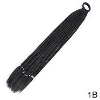 MERISIHAIR Sintetiniai spalvingi plaukai, pinti uodegos priauginimai ponio uodegoje ir ilga pynė su elastine juostele 65cm black