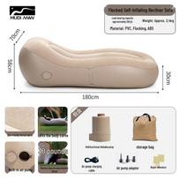 Tinginio automatiškai pripučiamas sofos-lovos - Nešiojamas, sulankstomas lauko stovyklavimui ir namų naudojimui beige