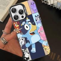 Animacinis šuo B-Bluey telefono dėklas, skirtas iPhone 16 15 14 13 12 11 Pro Max, matinis, atsparus smūgiams, galinis, apsaugantis nuo kritimo, matinis dangtelis iphone XS MAX