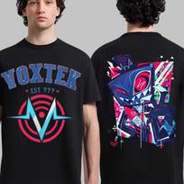 Hazbin el VOX Men's 100%Cotton shirt Y2k anime Graphic Tshirts Harajuku popular street hawai XS blue
