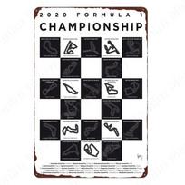Vintažinis F1 čempionato metalinis skardos ženklas, lenktynių trasos plakatas, baro, kavinės, klubo sienos dekoracija, „Grand Prix“ grandinės geležinė plokštelė,ZSS84 20x30cm black
