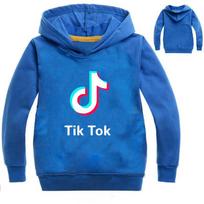 Tik Tok Vaikams raidėmis megztas džemperis su gobtuvu ilgomis rankovėmis Madingi viršutiniai drabužiai 100cm blue