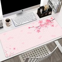 Large Gaming Mousepad Pink Cherry Blossoms Mouse Pad Compute Mouse Mat Gamer Stitching Desk Mat For PC Keyboard Mouse Carpet 800x300x2mm gray