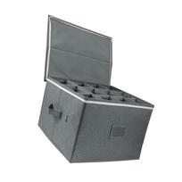 Portable Wine Glass Organizer With Sturdy Handle Folding Champagne Glasses Bag Foldable Goblet Storage Container gray