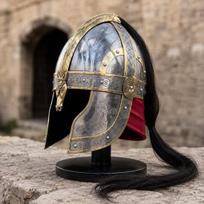 Handmade Viking Helmet with Horse Hair Crest  Steel Norse Warrior Armor Cosplay black