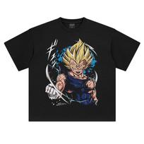 2026 Majin Vegeta Super Saiyan Dragon Ball Z Marškinėliai Spausdinti Medvilniniai Oversized Minkšti Patogūs Retro Anime Mada Atsitiktiniai Viršutiniai Drabužiai 4XL gray