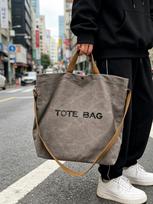 Trendy Large Capacity Women's Canvas Crossbody Tote with Letter Print brown