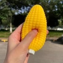 Crunchy Squishy Corn Stress Ball Fidget Toy Handmade Crispy Squeeze Ball Round Blocks Filled Asmr Anti Stress Toys For Adults yellow