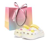 Crocs Crush Clog Pineapple Pie EVA Fashion Spring & Summer Collection Cute Travel Commuter Gift Bag Hole Shoes Women's Lemon Yellow 36-37 gray