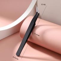 Stainless Steel Bent Tip Eyelash Tweezers, 125mm - Handmade DIY Art & Perler Bead Tool white