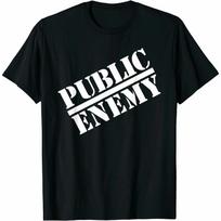 Public Enemy Official Big Logo T-Shirt Funny Tee Gift, Size M - 3XL M black