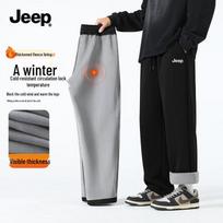 JEEP Men's Fleece-Lined Straight-Leg Casual Pants L gray