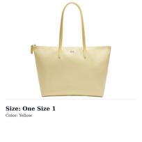 LACOSTE PVC Tote Bag, Shopping Bag, Shoulder Bag Large Women's Yellow NF1888PO-Q43 One Size 1 beige