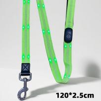 LED Šviečiantys Liuminescenciniai Šunų Petnešos Būtinos Šunų Vedžiojimo Saugumui Naktį Šuns Liemenė su Trimis LED Šviesos Režimais Įkraunama Green pull strap green