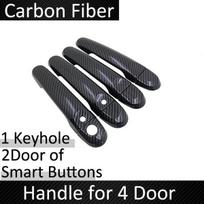 Carbon Fiber Door Handle Cover for Nissan Micra March K13 Renault Pulse 2011 2012 2013 2014 2015 2016 Car Accessories 4Handle 2 Buttons gray