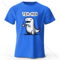 Vyriški medvilniniai marškinėliai su T-Rex dinozauro printu, minkšti ir kvėpuojantys, su apvalia apykakle, trumpomis rankovėmis, unisex, smagus ir originalus stilius XL blue