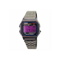 CASIO Custom Collection Kvarcinis Mechanizmas Nerūdijančio Plieno Apyrankė Laikrodis Vyriški Laikrodžiai Violetinis Ciferblatas A159WA-N1D(Žiūrėti 3--) Single Watch gray