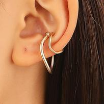 Fake Piercing Earcuff Irregular Ear Cuff Faux Earrings for Women Man Hiphop Vintage Cuffs Earclips Accessories Korean Fashio brown