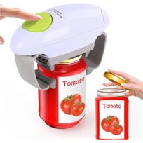 1 vnt. Automatinis vieno mygtuko tvirtas butelių atidarytuvas su ergonomiška svirtimi, svirties mechanizmu, lengvas valdymas vienu prisilietimu senjorams, silpnoms rankoms Bright White gray